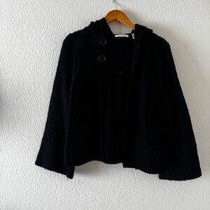 BILL BLASS Nubby Bell Sleeve Hooded Cardigan Vintage